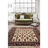 فرش ماشینی ساوین طرح سارگل کرم