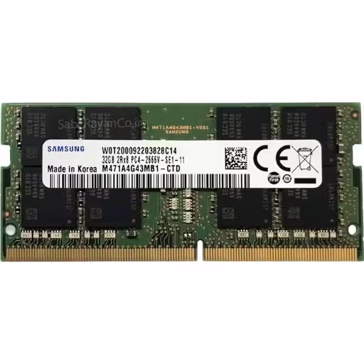 رم لپ تاپ سامسونگ مدل DDR4 2666 M471A4G43MB1-CTD ظرفیت 32 گیگابایت