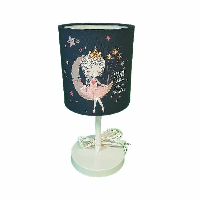 لوستر و آباژور رومیزی کودک مدل دختر روی ماه کد LA-128