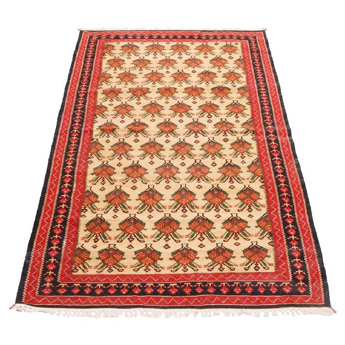 گلیم قدیمی دستباف ذرع و نیم سی پرشیا کد 187395