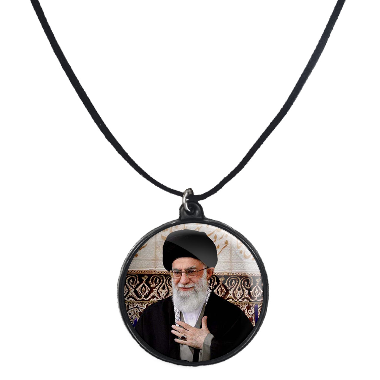 گردنبند پرمانه طرح تصویر  آیت الله خامنه ای کد pmb.11687 مدل دو طرفه