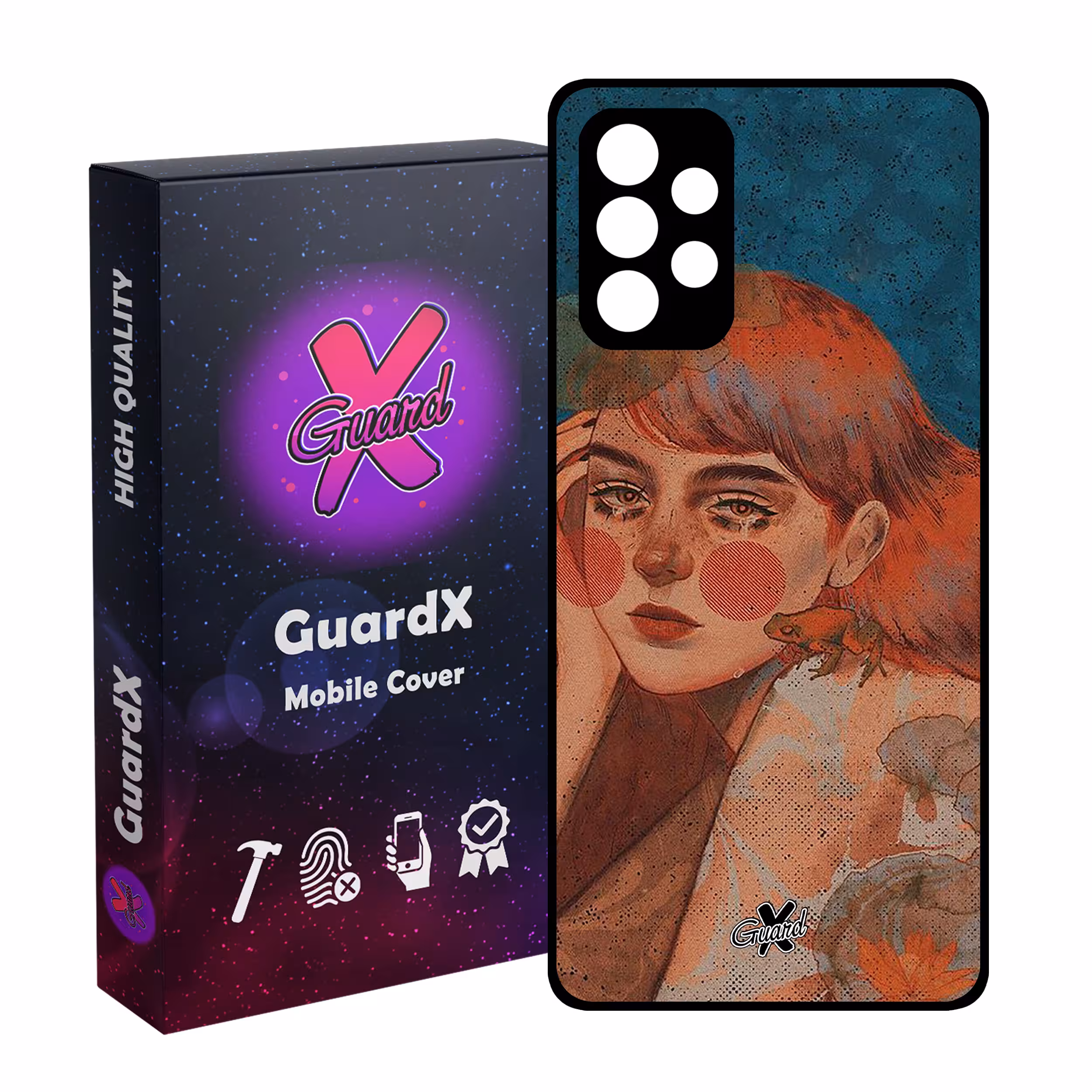 کاور گارد ایکس طرح Girl مدل Glass10330 مناسب برای گوشی موبایل سامسونگ Galaxy A32 4G