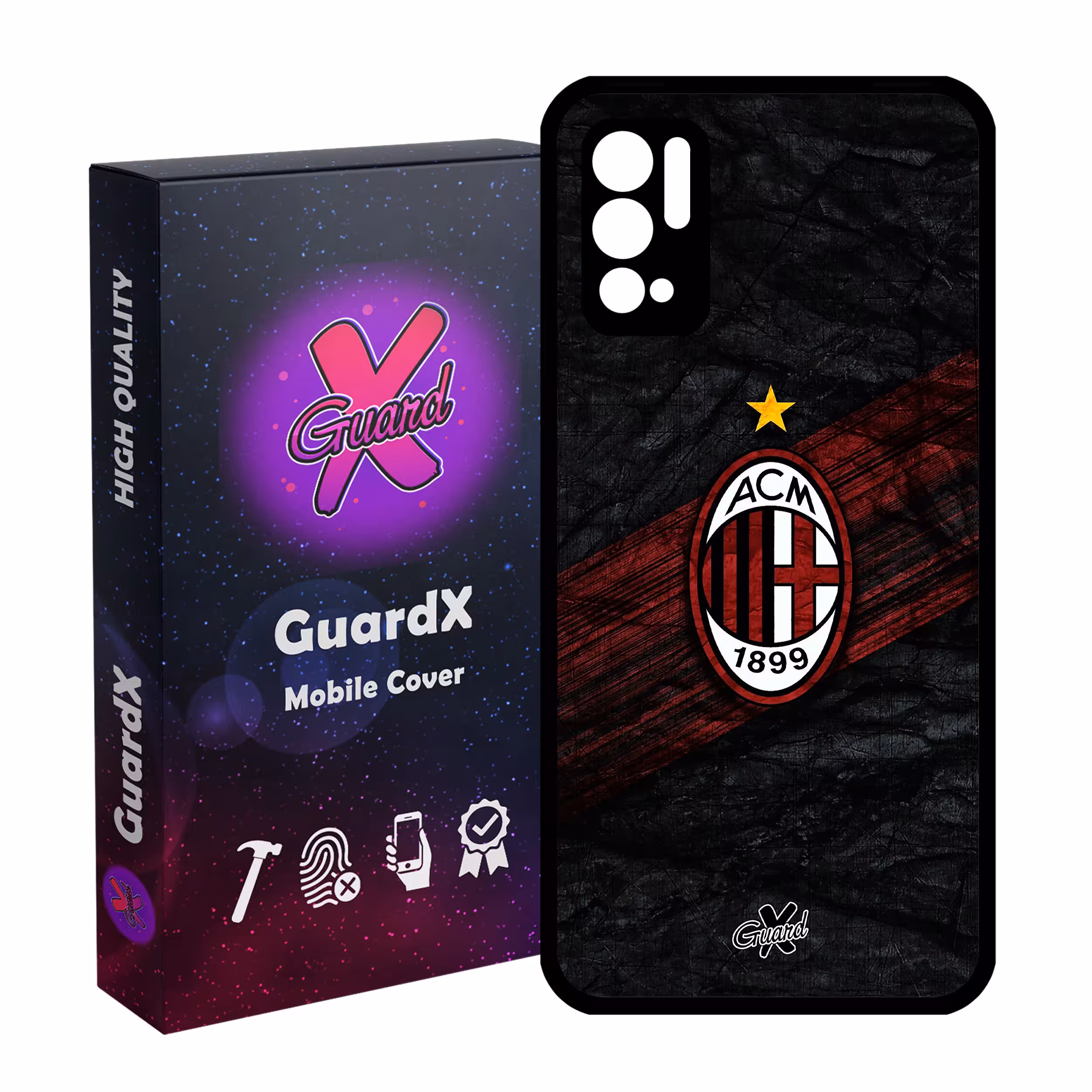 کاور گارد ایکس طرح AC Milan مدل Glass10057 مناسب برای گوشی موبایل شیائومی Redmi Note 10 5G / Poco M3 Pro