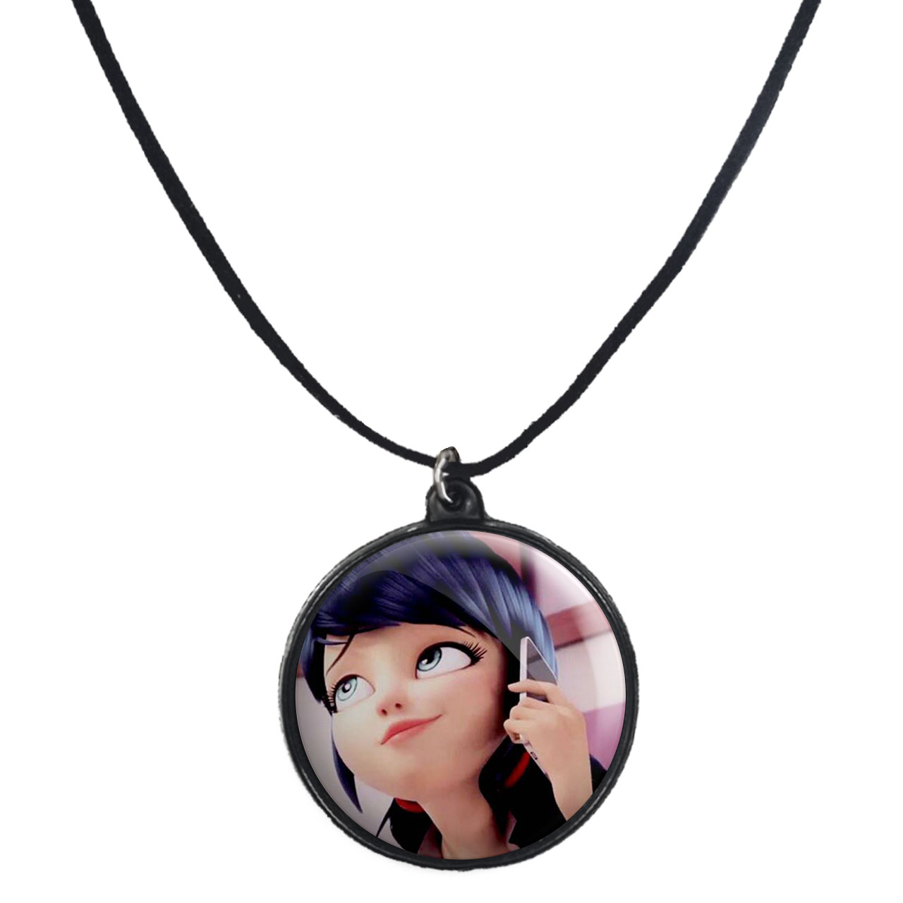 گردنبند پرمانه طرح کفشدوزکی کد pmb.1880 مدل دو طرفه