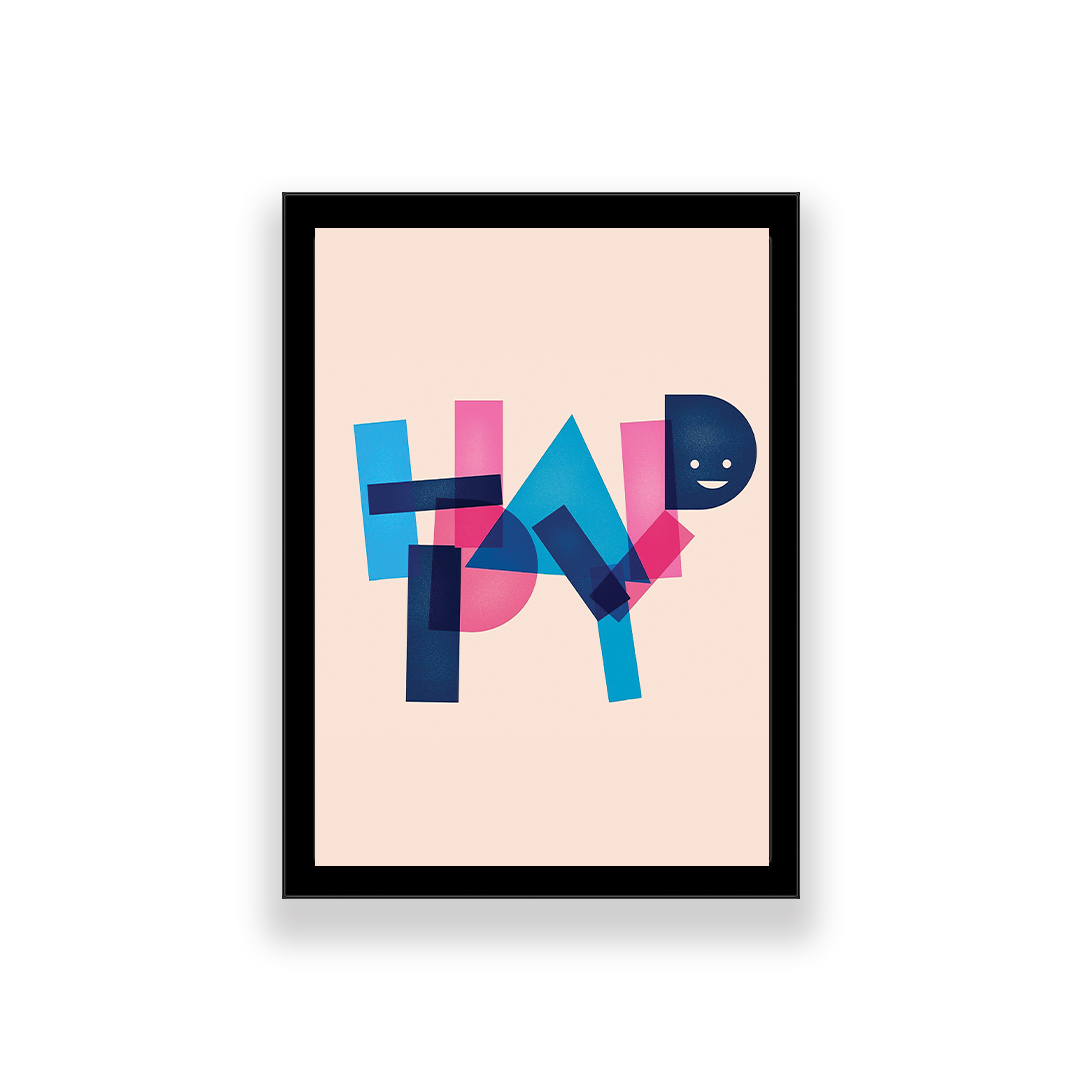 تابلو طرح مینیمال انگیزشی مدل happy 