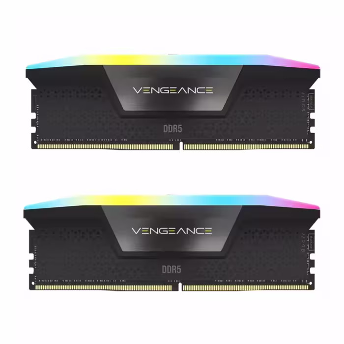 رم کامپیوتر DDR5 دو کاناله 6400 مگاهرتز CL32 کورسیر مدل VENGEANCE RGB ظرفیت 32 گیگابایت