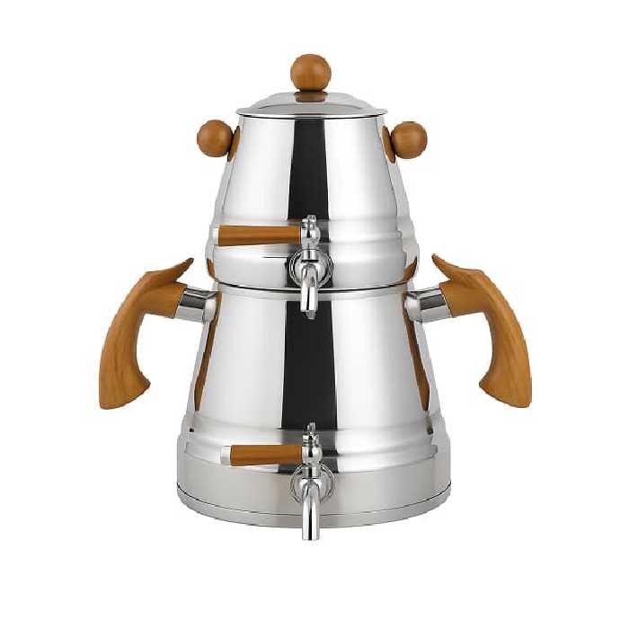 کتری قوری استیل هرمی طرح چوب ریور 2177 RIVER