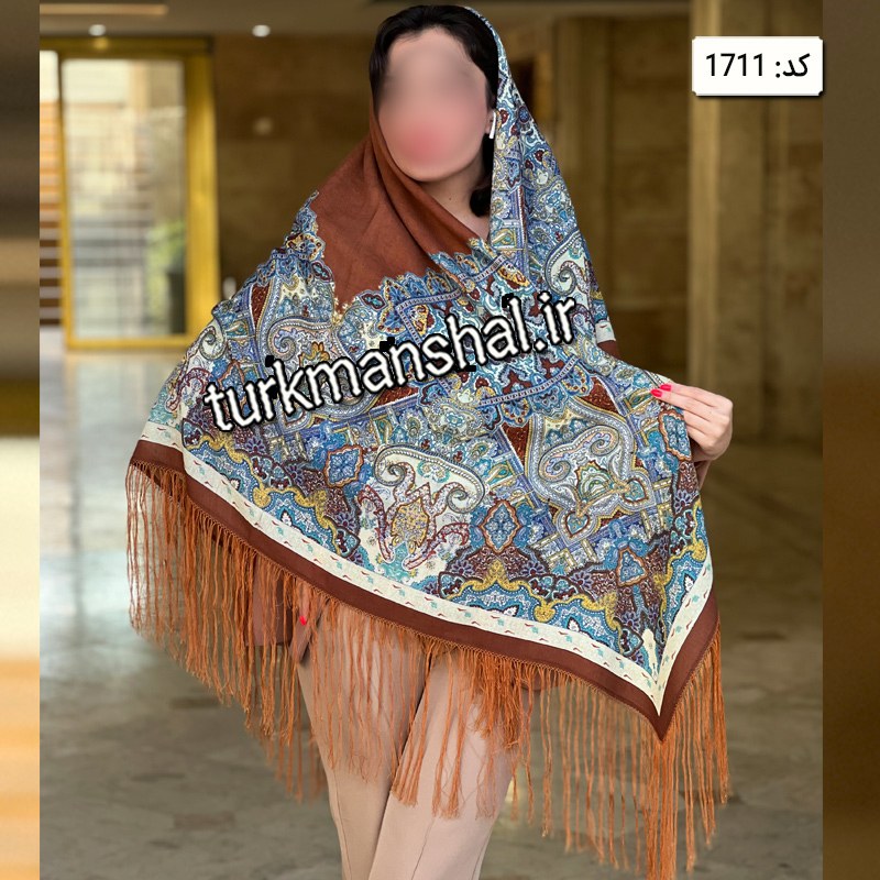 روسری ترکمن ابریشمی (ایتالیایی) کد 1711