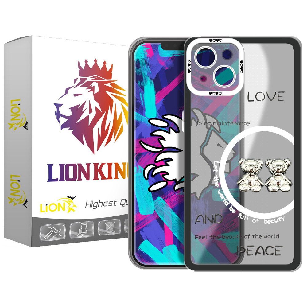 کاور لاین کینگ مدل دو خرسLOVE مناسب برای گوشی موبایل اپل IPhone 13