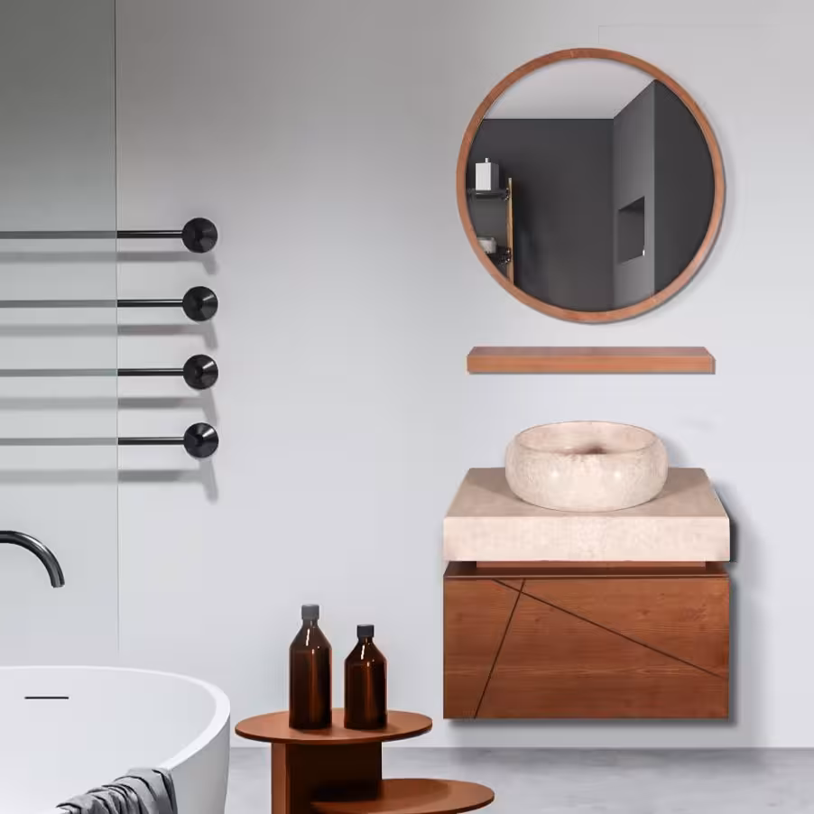 ست کابینت و روشویی مدل 1760 به همراه آینه و شلف