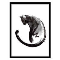 قیمت و خرید تابلو دکوراتیو مدل نقاشی آبرنگ گربه کد 1492