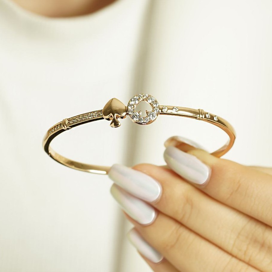 دستبند النگویی ژوپینگ طرح پوکر مدل خاج رنگ ثابت ضد حساسیت