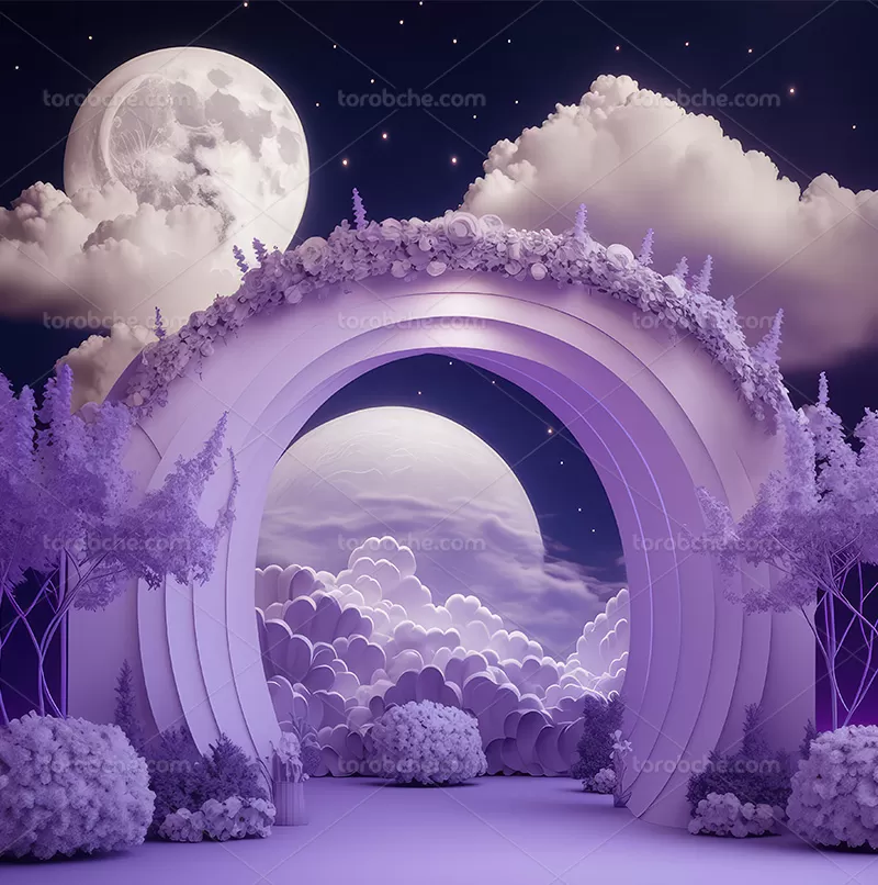 بک دراپ عکاسی عروسی بنفش | گرافیک با طعم تربچه