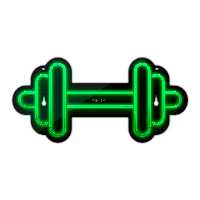 چراغ دیواری نئون دیزاین طرح Dumbbell-BL_GR