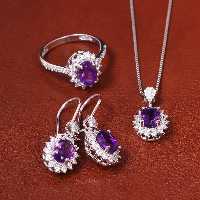 نیم ست آمیتیست زنانه کد 20045 - جواهری مشاهیر