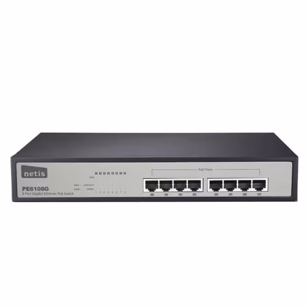 سوییچ 8 پورت غیر مدیریتی POE گیگابایت نتیس مدل PE6108G