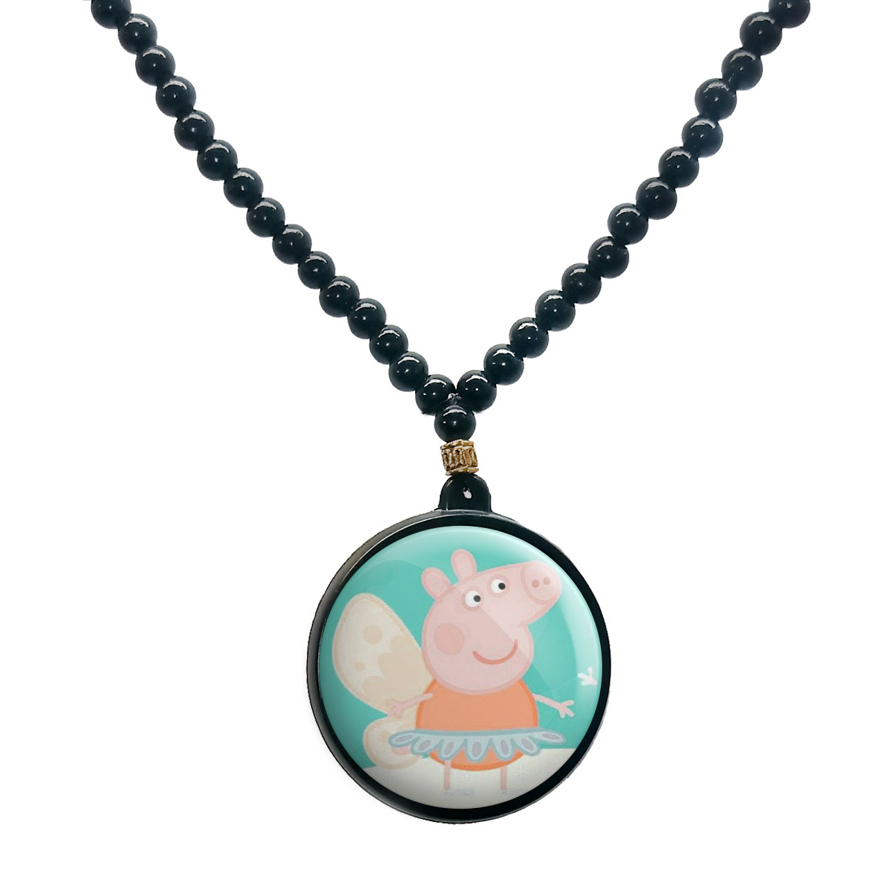 گردنبند پرمانه طرح پپاپیگ کد pmd.25067 مدل دو طرفه