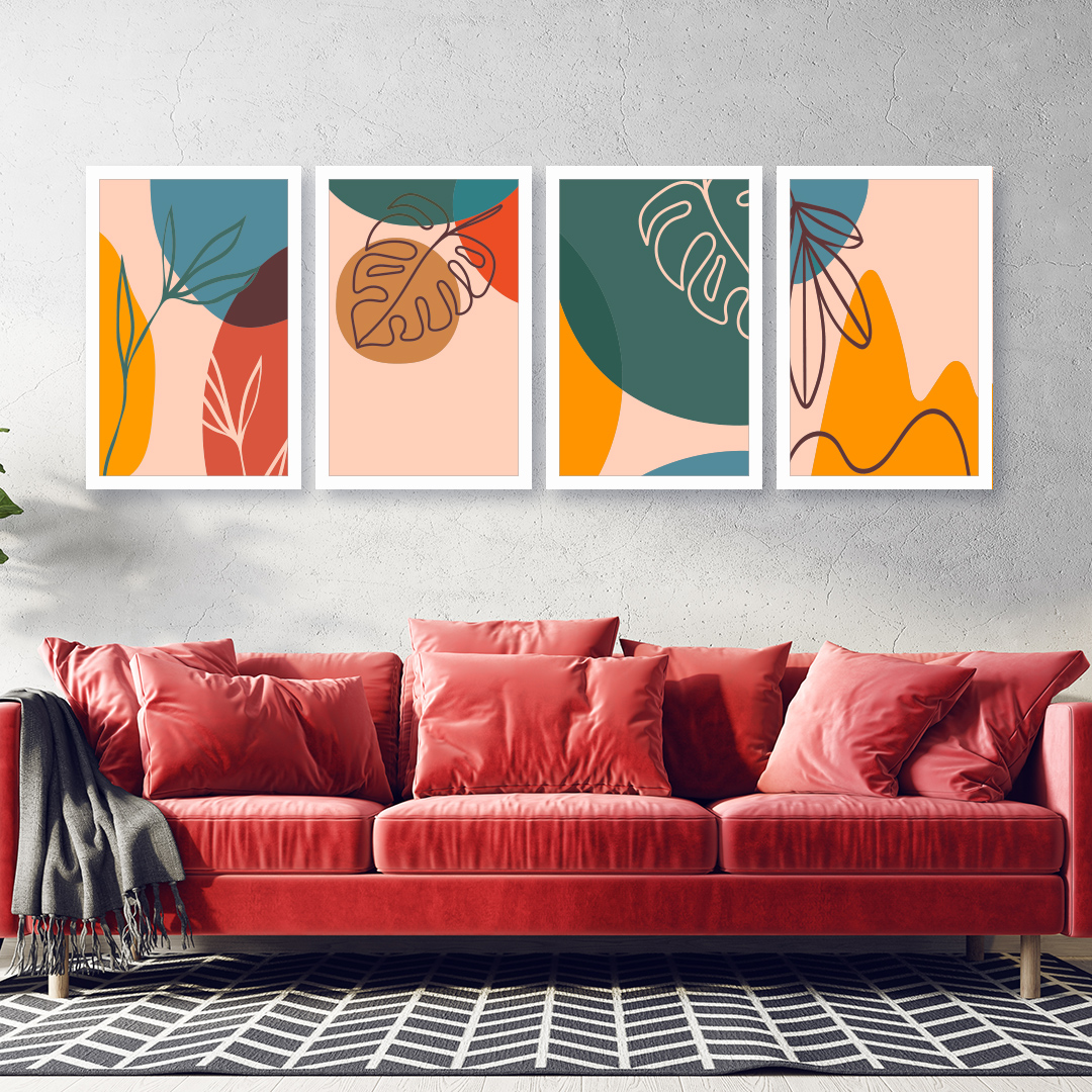تابلو طرح مدرن مدل P179 مجموعه 4 عددی