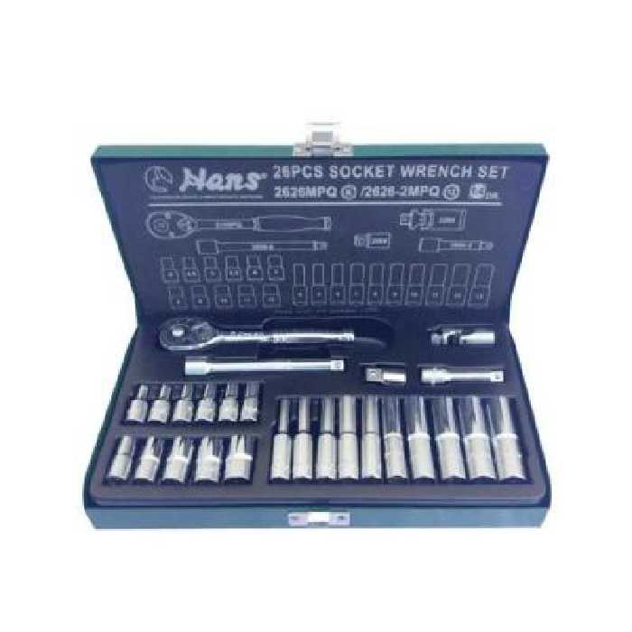 جعبه بکس 26 پارچه درایو 1/4 اینچ بلند و کوتاه هنس HANS مدل 2626MPQ