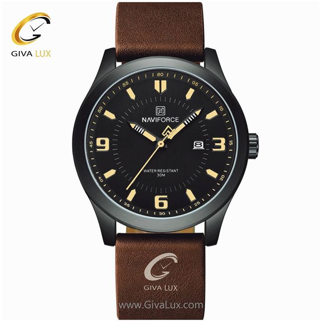 ساعت مچی مردانه بند چرم نوی فورس NF8024