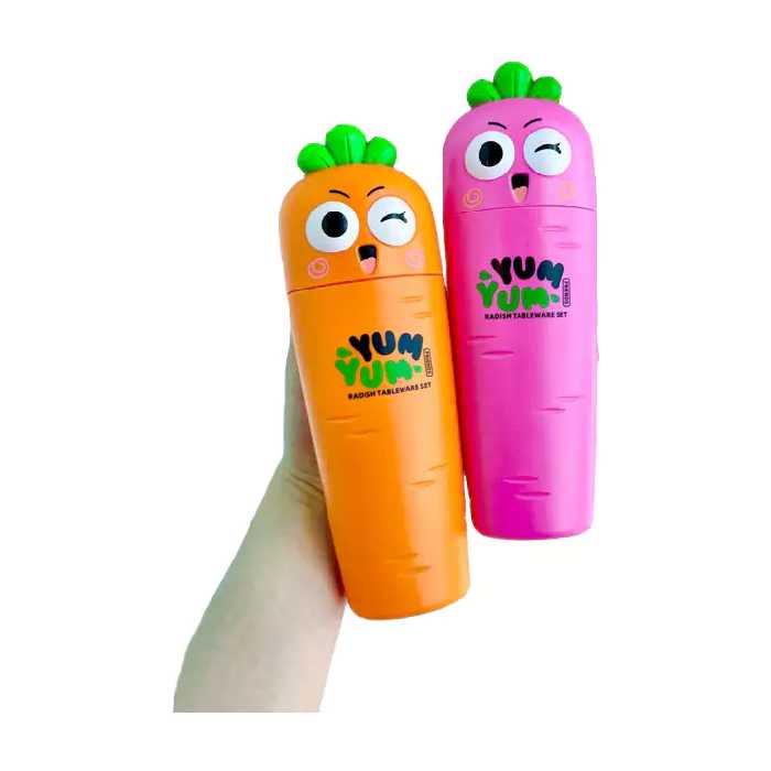 قاشق چنگال همراه باظرف فانتزی هویج