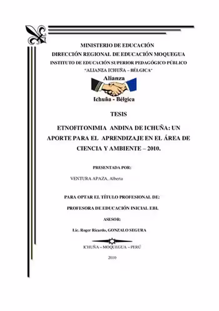 خرید و دانلود نسخه کامل کتاب Etnofitonimia andina de Ichuña (Sánchez Cerro, Moquegua): un aporte para el aprendizaje en el área de Ciencia y Ambiente - 2010