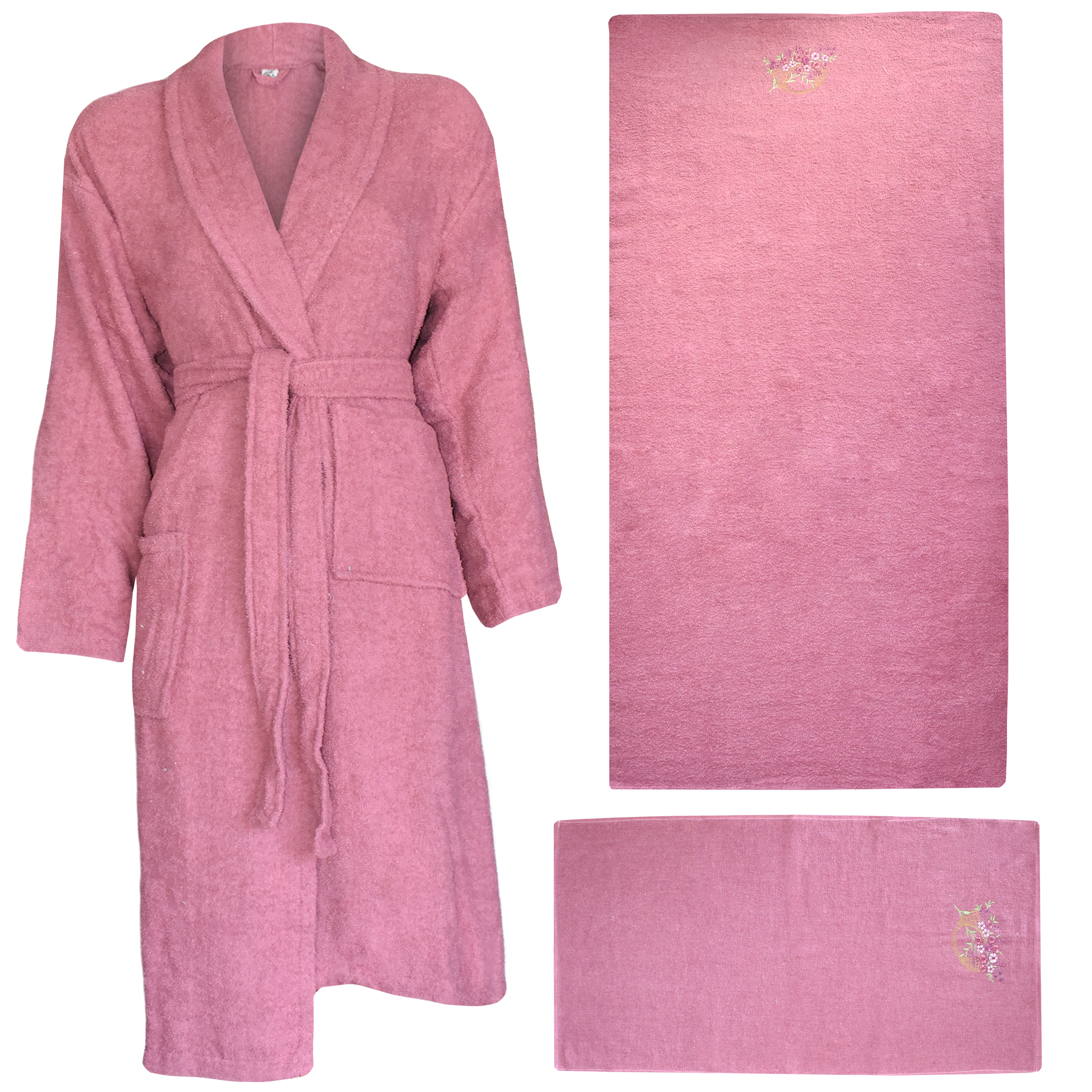 سرویس حوله پالتویی 3 تکه ملیسا مدل M-88657