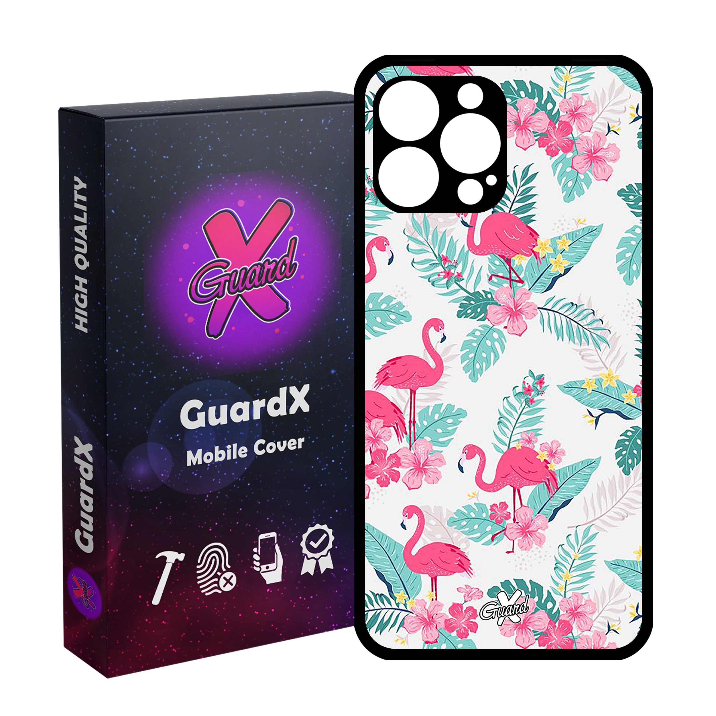 کاور گارد ایکس طرح فلامینگو مدل Glass10274 مناسب برای گوشی موبایل اپل iPhone 12 Pro Max