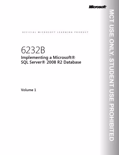 خرید و دانلود نسخه کامل کتاب MOC 6232B DMOC Implementing A Sql Server 2008 R2 Database TrainerHandbook Vol1