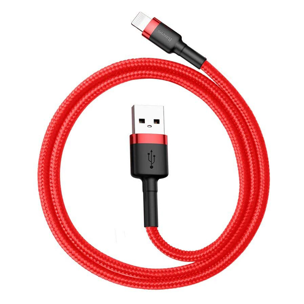 کابل USB به لایتنینگ باسئوس Baseus cafule Cable USB For lightning 2.4A 1M Red Red