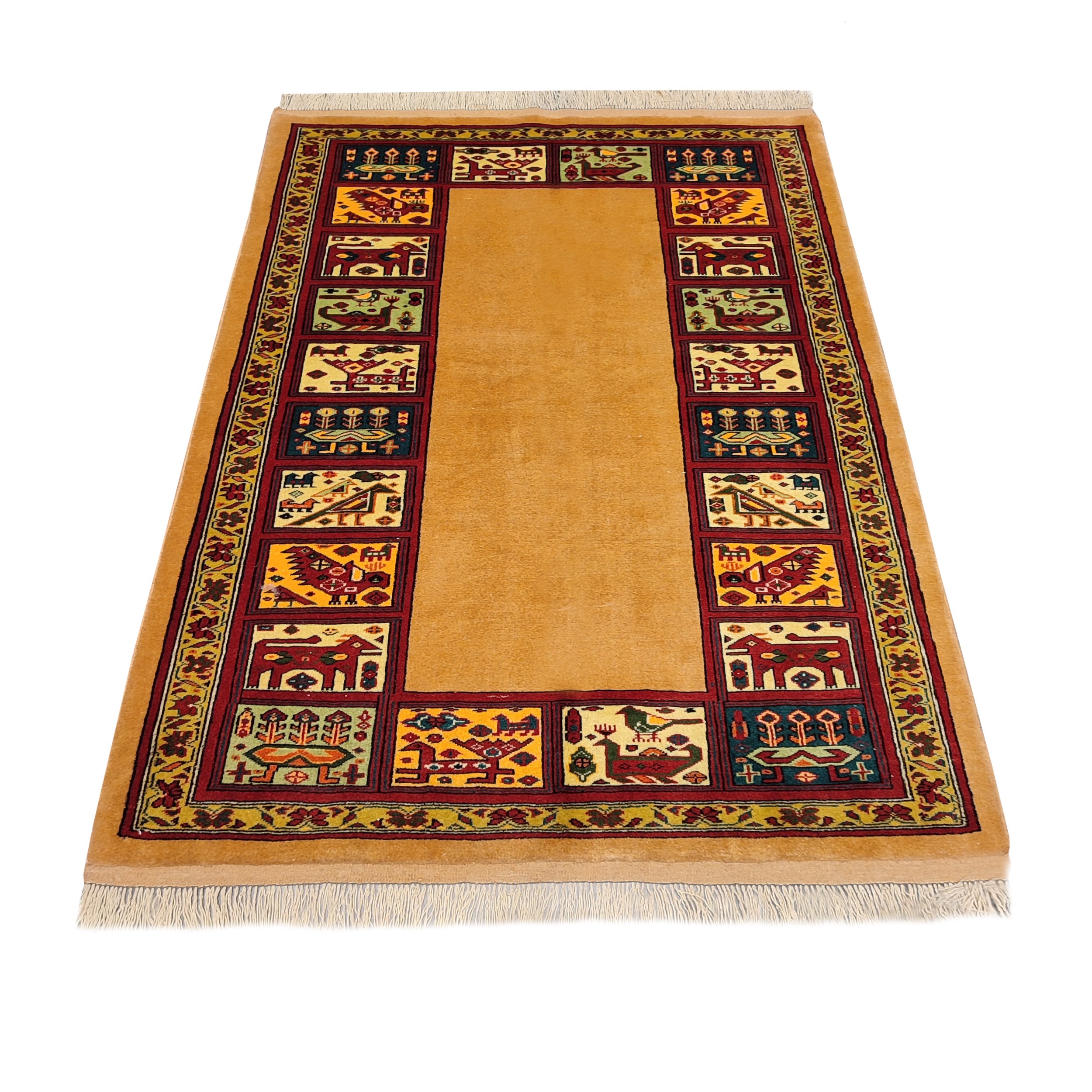 فرش دستبافت طرح قشقایی کد 146 برند فرش رضا ترکمنی