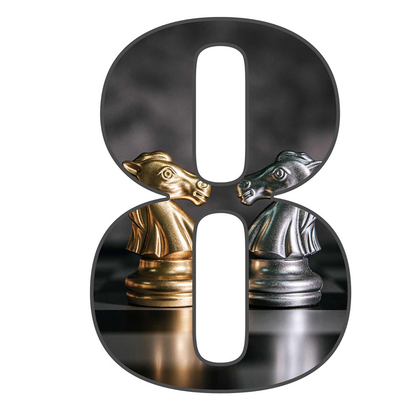 استند رومیزی مدل عدد 8 طرح شطرنج کد 1821