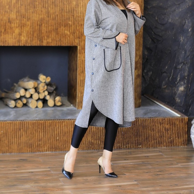 پالتو بغل دکمه توییت مدل میخک