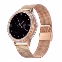 ساعت هوشمند با بدنه و بند فلزی طلایی Smart Watch ZOHRA