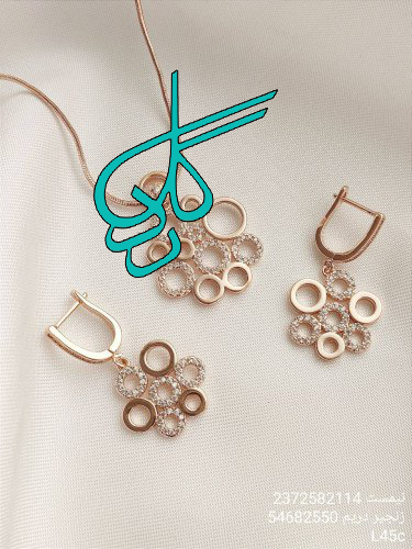 خرید نیم ست زنانه نگین دار مارک دریم رنگ ثابت ضد حساسیت کیفیت عالی کد 1715223 - ردگل