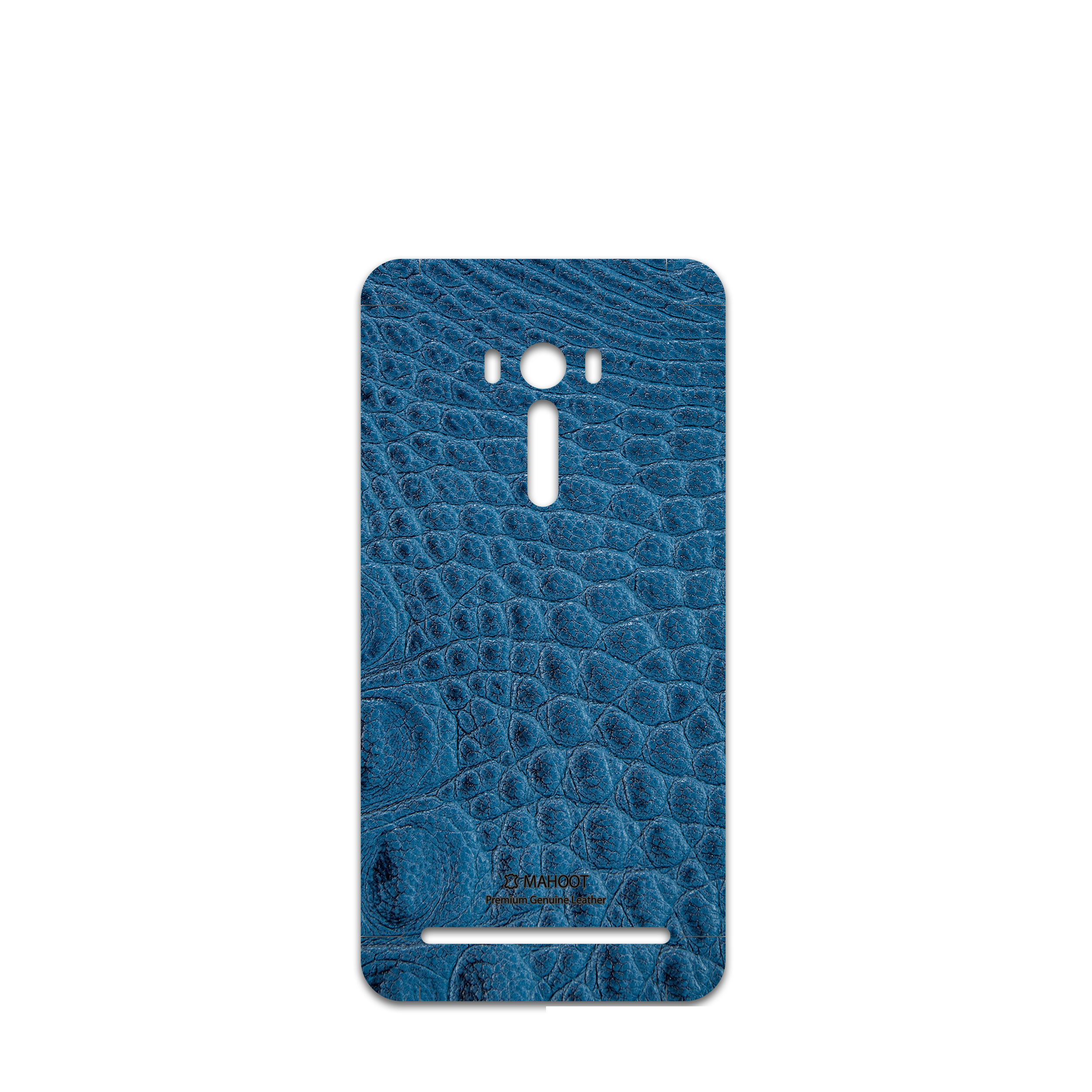 برچسب پوششی ماهوت مدل Blue-Crocodile-Leather مناسب برای گوشی موبایل ایسوس ZenFone Selfie