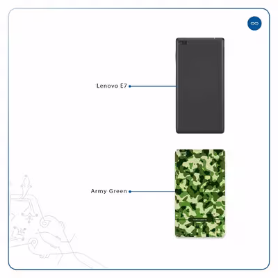 برچسب پوششی ماهوت مدل Army-Green-2 مناسب برای تبلت لنوو E7