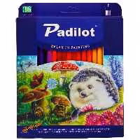 مداد رنگی 36 رنگ جعبه مقوایی طرح جوجه تیغی پادیلوت padilot
