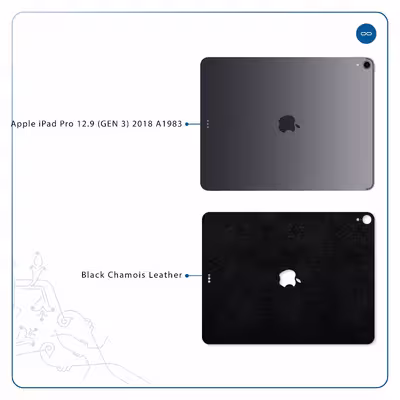 برچسب پوششی ماهوت مدل Black-Chamois-Leather مناسب برای تبلت اپل iPad Pro 12.9 (GEN 3) 2018 A1983