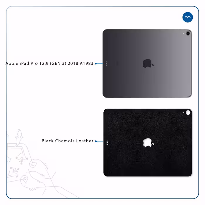 برچسب پوششی ماهوت مدل Black-Chamois-Leather مناسب برای تبلت اپل iPad Pro 12.9 (GEN 3) 2018 A1983