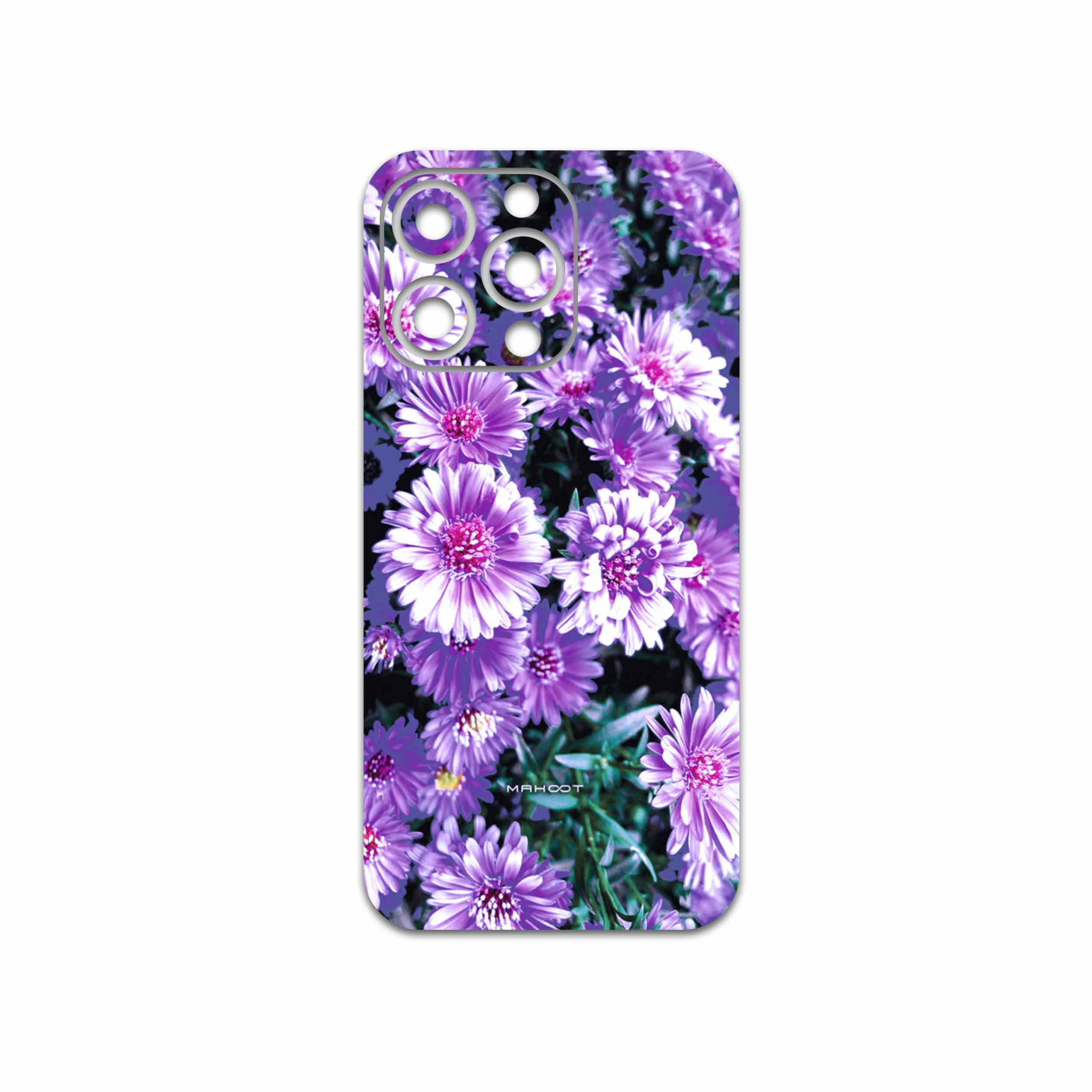 برچسب پوششی ماهوت مدل Purple-Flower مناسب برای گوشی موبایل اپل iphone 13 Pro