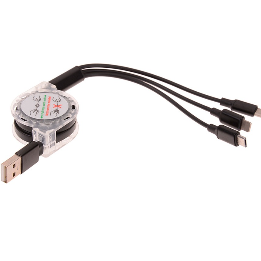کابل فست شارژ USB جمع شو 3in1