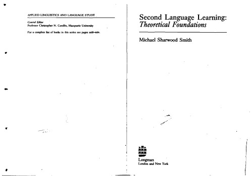 خرید و دانلود نسخه کامل کتاب Second Language Learning: Theoretical Foundations (Applied Linguistics and Language Study)