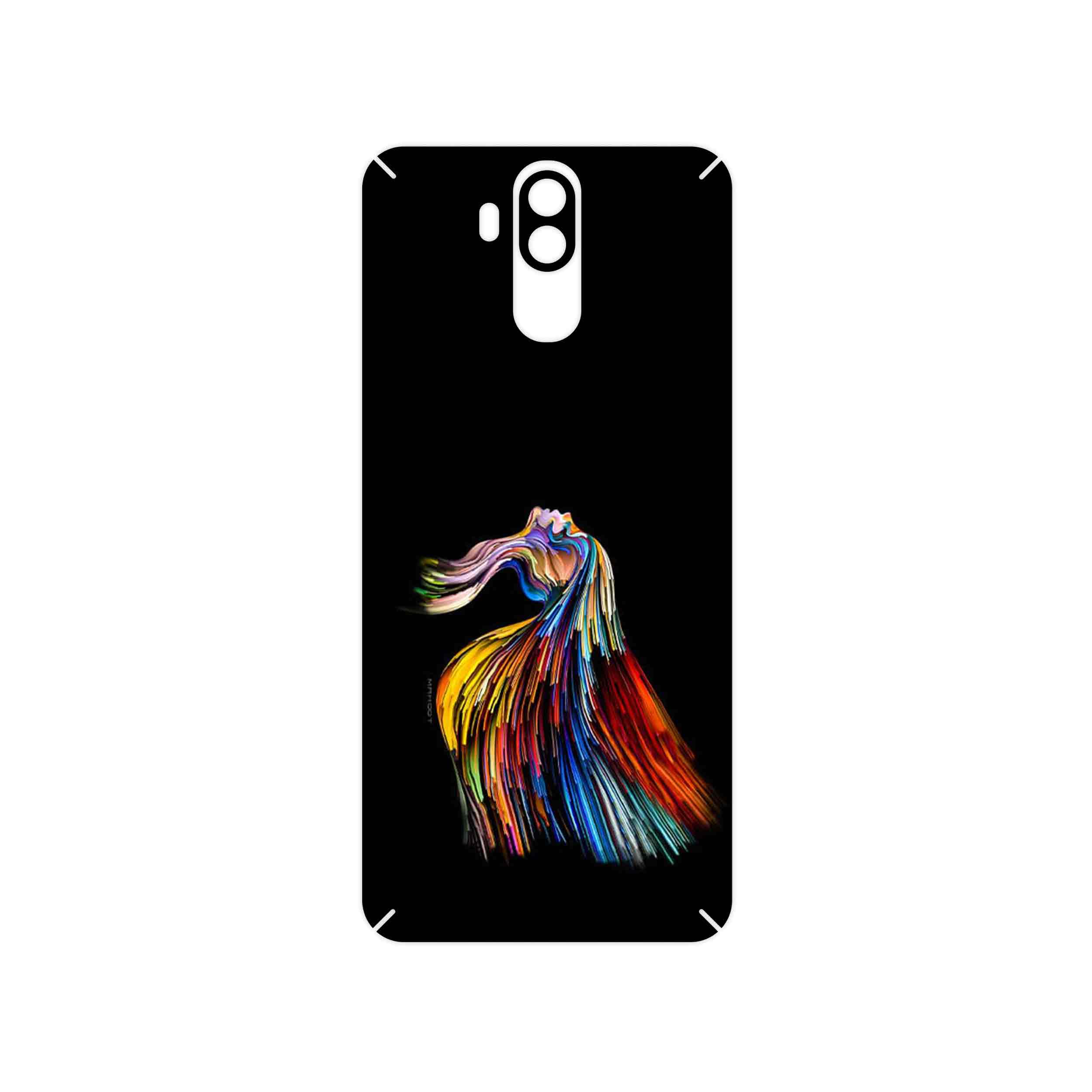 برچسب پوششی ماهوت مدل Rainbow Hair Digital Art مناسب برای گوشی موبایل یولفون Power 3S