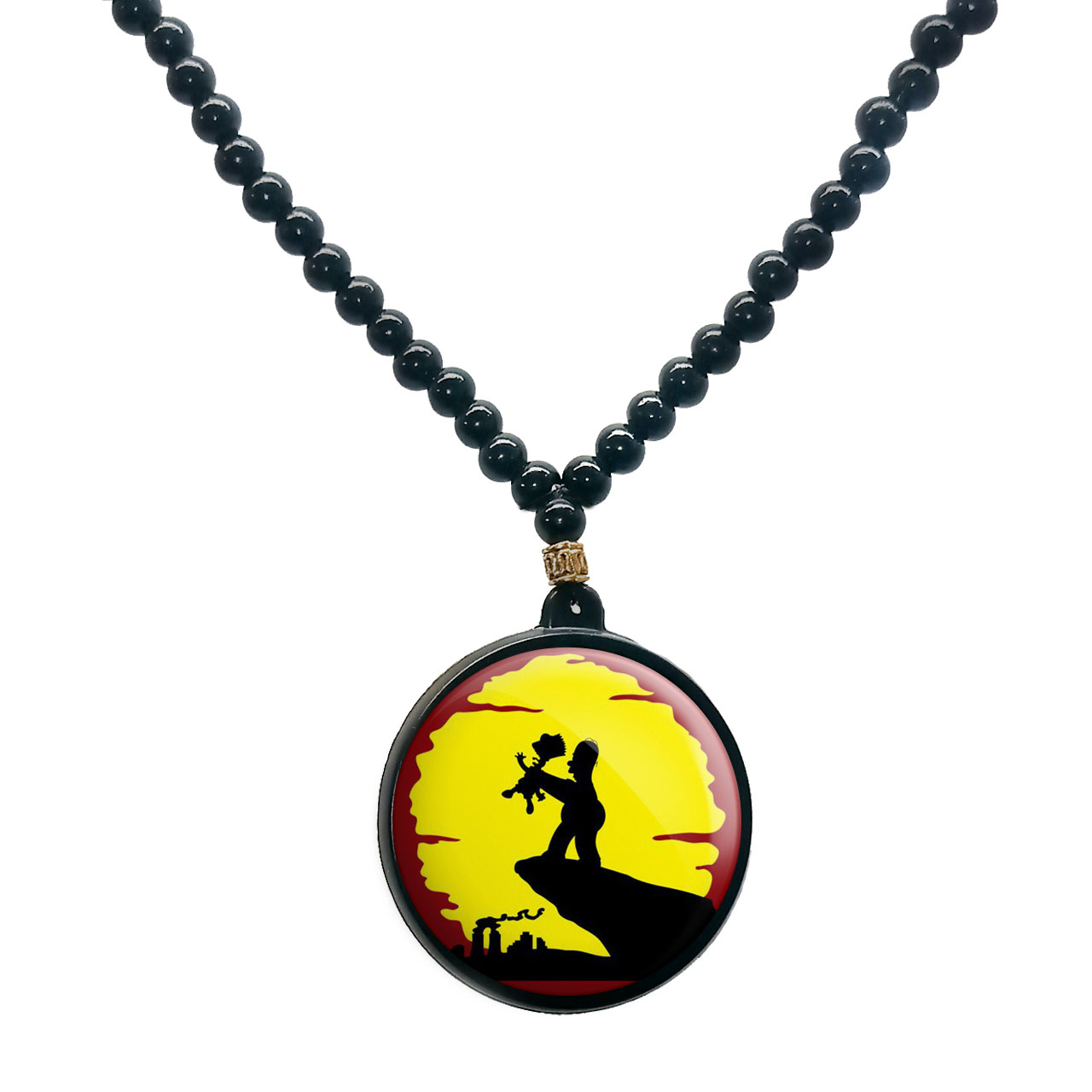 گردنبند پرمانه طرح سیمپسون ها کد pmd.21318 مدل دو طرفه