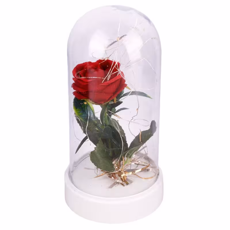 چراغ خواب USB طرح گل قرمز