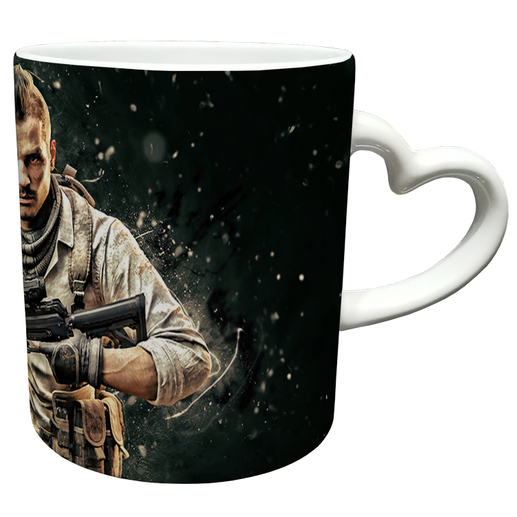 ماگ مدل دسته قلبی طرح بازی کال آف دیوتی call of duty کد 12