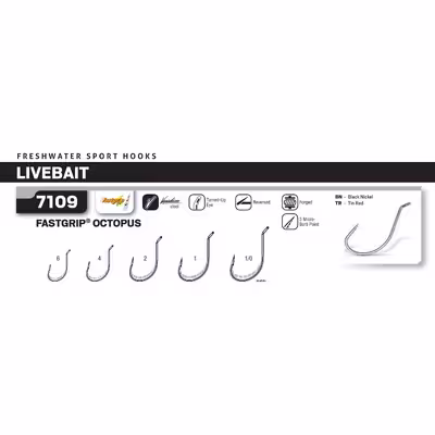 قلاب ماهیگیری وی ام سی کد 7109 سایز TR 2 بسته 10 عددی