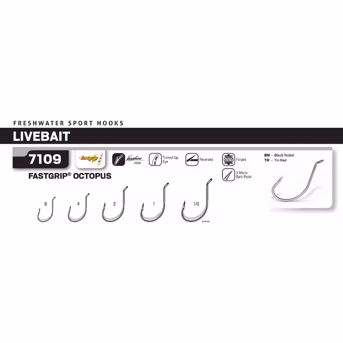 قلاب ماهیگیری وی ام سی کد 7109 سایز TR 2 بسته 10 عددی