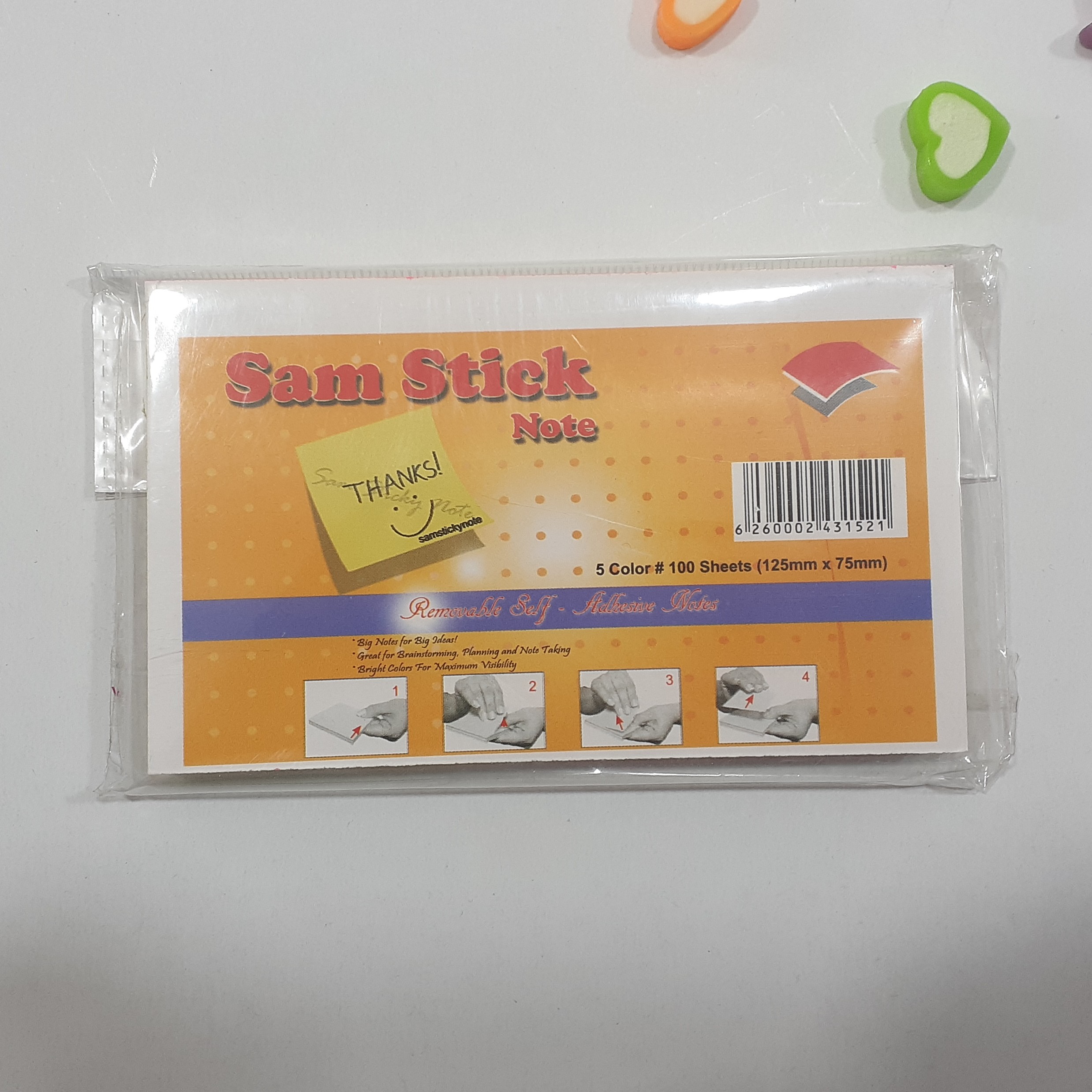 کاغذ یادداشت چسب دار ساده پست ایت سایز 75*125 سام